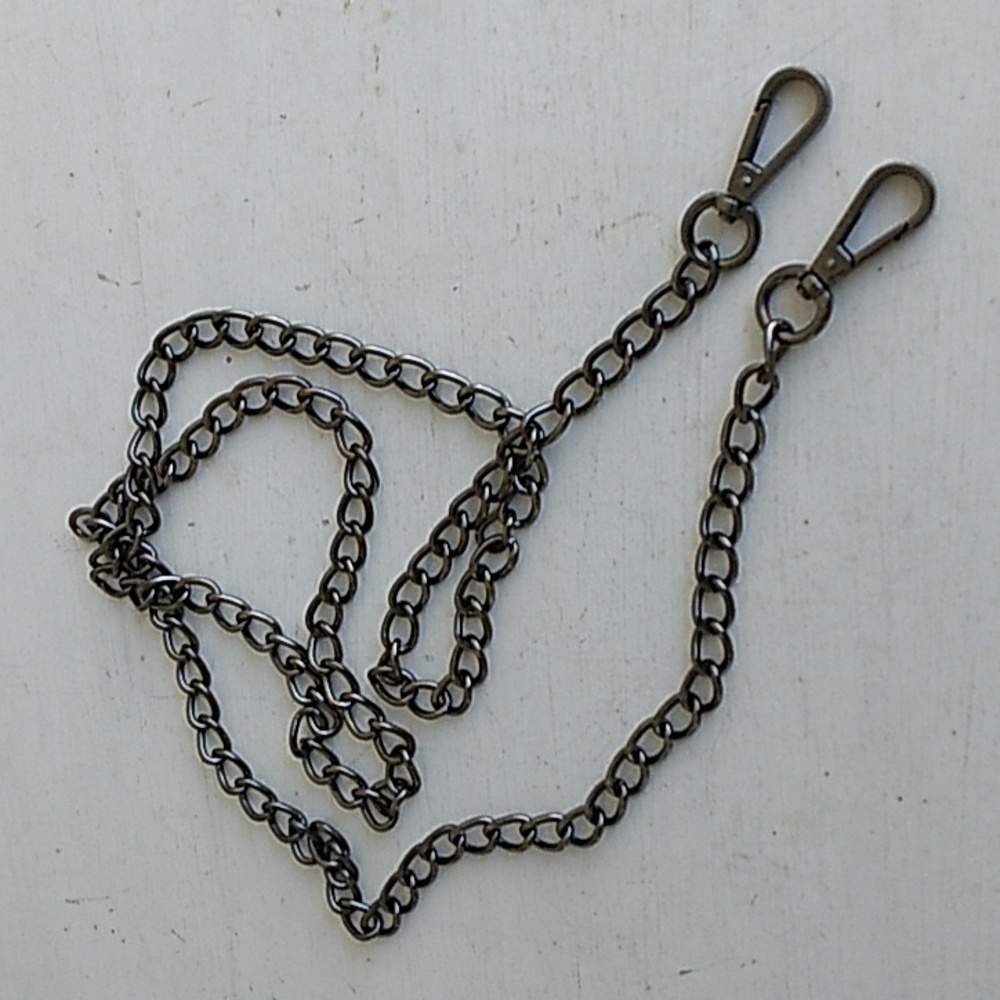 Gunmetal Silver Chain Crossbody Shoulder Strap Removable Bag Strap Replaceme…